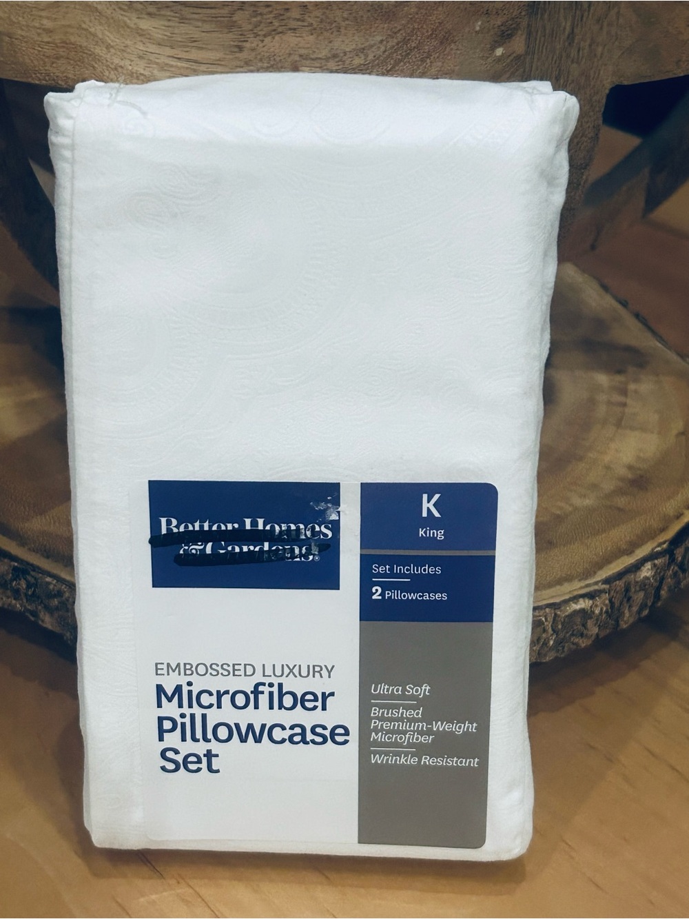 Better Homes And Gardens White Embossed Microfiber Pillowcase Set - King